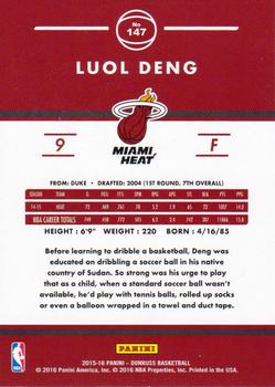 2015-16 Donruss #147 Luol Deng Back