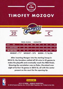2015-16 Donruss #154 Timofey Mozgov Back