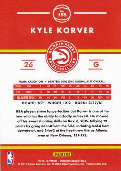 2015-16 Donruss #155 Kyle Korver Back