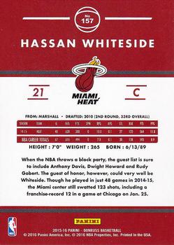 2015-16 Donruss #157 Hassan Whiteside Back