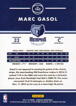 2015-16 Donruss #163 Marc Gasol Back