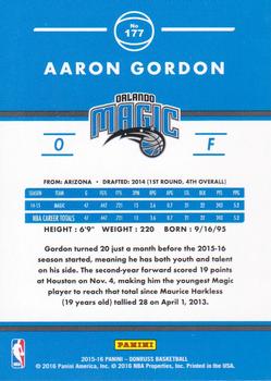 2015-16 Donruss #177 Aaron Gordon Back