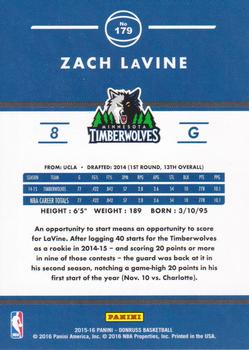 2015-16 Donruss #179 Zach LaVine Back