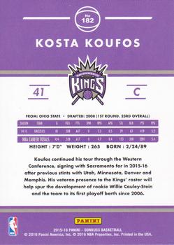 2015-16 Donruss #182 Kosta Koufos Back