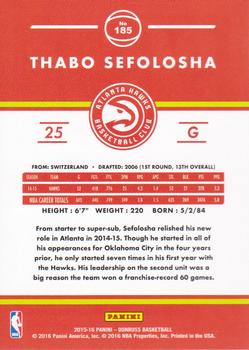 2015-16 Donruss #185 Thabo Sefolosha Back