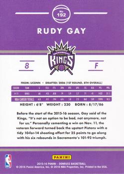 2015-16 Donruss #192 Rudy Gay Back
