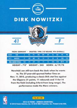 2015-16 Donruss #196 Dirk Nowitzki Back