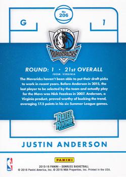 2015-16 Donruss #206 Justin Anderson Back