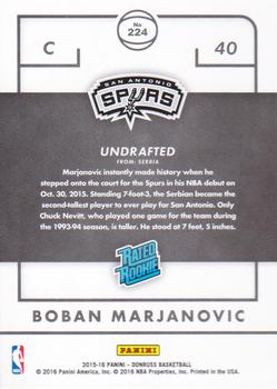 2015-16 Donruss #224 Boban Marjanovic Back