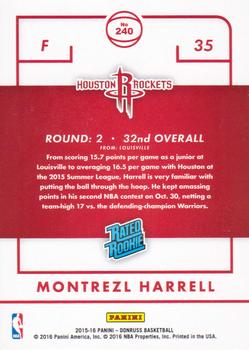 2015-16 Donruss #240 Montrezl Harrell Back