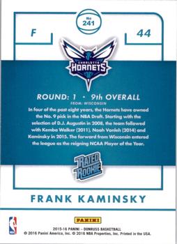 2015-16 Donruss #241 Frank Kaminsky Back