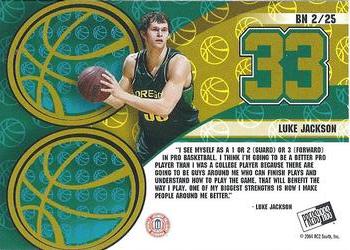 2004 Press Pass - Big Numbers Collectors Series #BN 2 Luke Jackson Back