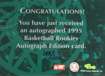 1995 Classic Rookies - Autograph Edition Autographs #NNO Antonio McDyess Back