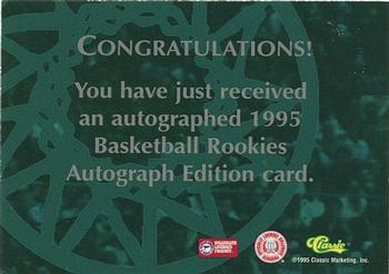 1995 Classic Rookies - Autograph Edition Autographs #NNO Randolph Childress Back