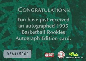 1995 Classic Rookies - Autograph Edition Autographs #NNO Michael Finley Back