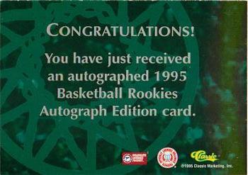 1995 Classic Rookies - Autograph Edition Autographs #NNO Frankie King Back