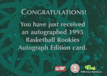 1995 Classic Rookies - Autograph Edition Autographs #NNO Jamal Faulkner Back