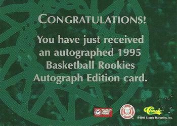 1995 Classic Rookies - Autograph Edition Autographs #NNO Tom Kleinschmidt Back