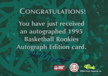 1995 Classic Rookies - Autograph Edition Autographs #NNO Lance Hughes Back