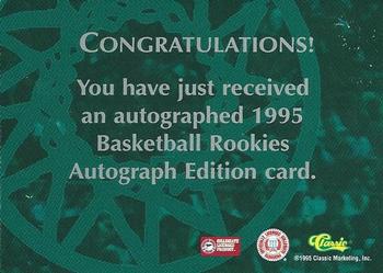 1995 Classic Rookies - Autograph Edition Autographs #NNO Ray Jackson Back