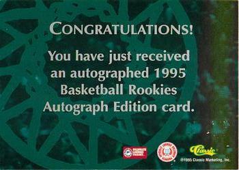 1995 Classic Rookies - Autograph Edition Autographs #NNO Steve Payne Back