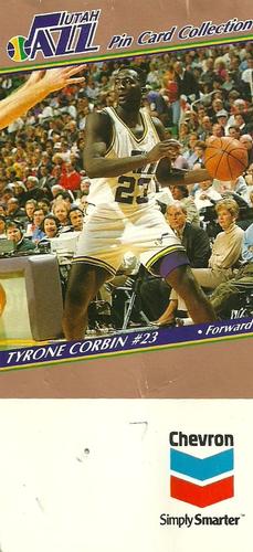 1992-93 Chevron Utah Jazz #1 Tyrone Corbin Front