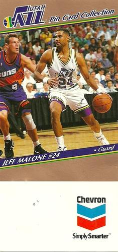 1992-93 Chevron Utah Jazz #3 Jeff Malone Front