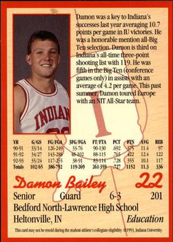 1993-94 Indiana Hoosiers #1 Damon Bailey Back