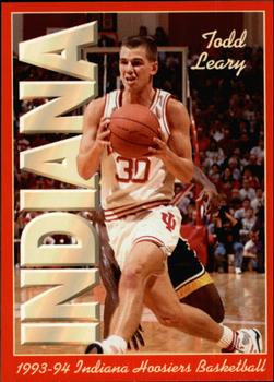 1993-94 Indiana Hoosiers #10 Todd Leary Front