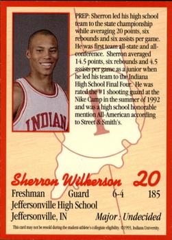 1993-94 Indiana Hoosiers #13 Sherron Wilkerson Back