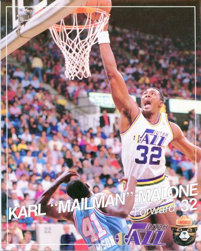 1988-89 Utah Jazz Smokey #NNO Karl Malone Front