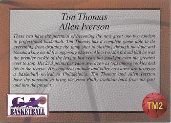 1997 Genuine Article - Teammates #TM2 Tim Thomas / Allen Iverson Back