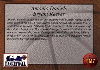 1997 Genuine Article - Teammates #TM7 Antonio Daniels / Bryant Reeves Back