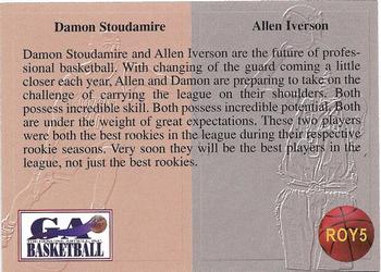 1997 Genuine Article - Rookie of the Year #ROY5 Damon Stoudamire / Allen Iverson Back