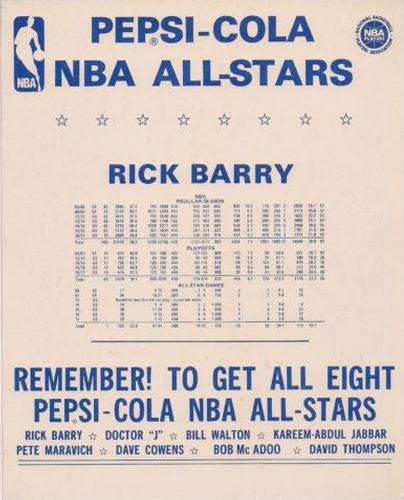 1977-78 Pepsi All-Stars #NNO Rick Barry Back