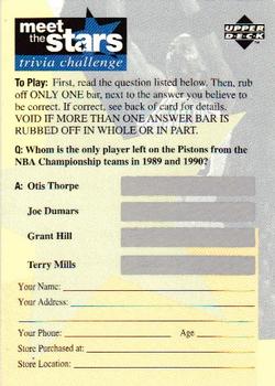 1996-97 Collector's Choice - Meet the Stars Trivia Challenge (Blue) #19 Meet the Stars Trivia Question #19 Front
