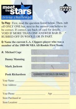 1996-97 Collector's Choice - Meet the Stars Trivia Challenge (Blue) #35 Meet the Stars Trivia Question #35 Front