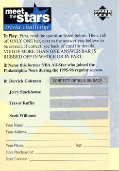 1996-97 Collector's Choice - Meet the Stars Trivia Challenge (Blue) #58 Meet the Stars Trivia Question #58 Front