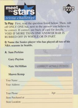 1996-97 Collector's Choice - Meet the Stars Trivia Challenge (Blue) #72 Meet the Stars Trivia Question #72 Front