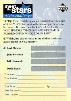 1996-97 Collector's Choice - Meet the Stars Trivia Challenge (Blue) #79 Meet the Stars Trivia Question #79 Front