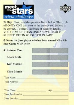 1996-97 Collector's Choice - Meet the Stars Trivia Challenge (Blue) #80 Meet the Stars Trivia Question #80 Front