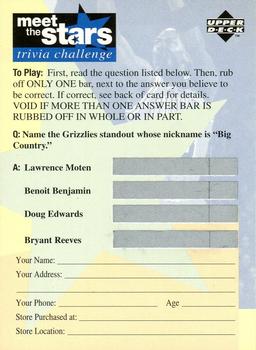 1996-97 Collector's Choice - Meet the Stars Trivia Challenge (Blue) #82 Meet the Stars Trivia Question #82 Front