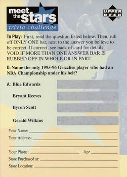 1996-97 Collector's Choice - Meet the Stars Trivia Challenge (Blue) #83 Meet the Stars Trivia Question #83 Front