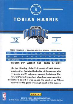2015-16 Donruss - Press Proof Gold #9 Tobias Harris Back