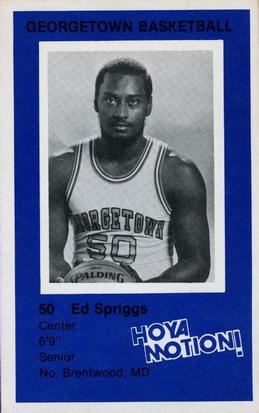 1981-82 Georgetown Hoyas #9 Ed Spriggs Front