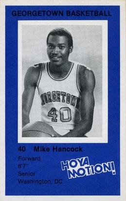 1981-82 Georgetown Hoyas #13 Mike Hancock Front