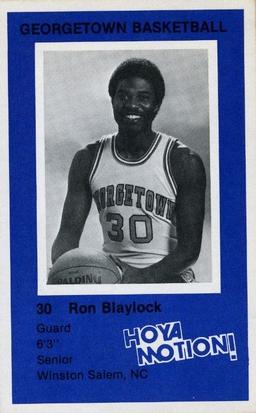 1981-82 Georgetown Hoyas #16 Ron Blaylock Front