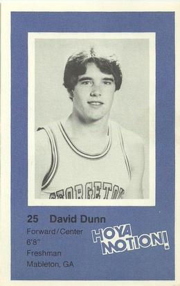 1982-83 Georgetown Hoyas Police #3 David Dunn Front