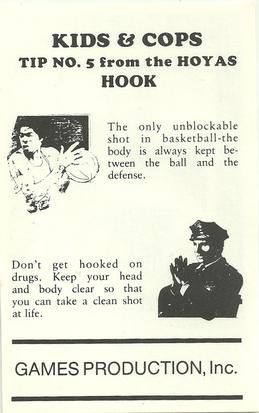 1982-83 Georgetown Hoyas Police #5 Fred Brown Back