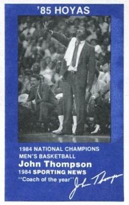 1984-85 Georgetown Hoyas #1 John Thompson Front